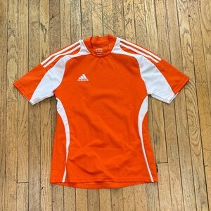 Adidas Men's Orange and White Athletic Jersey
